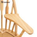 Cadeira de madeira sólida cadeira de vime de vime de pavão